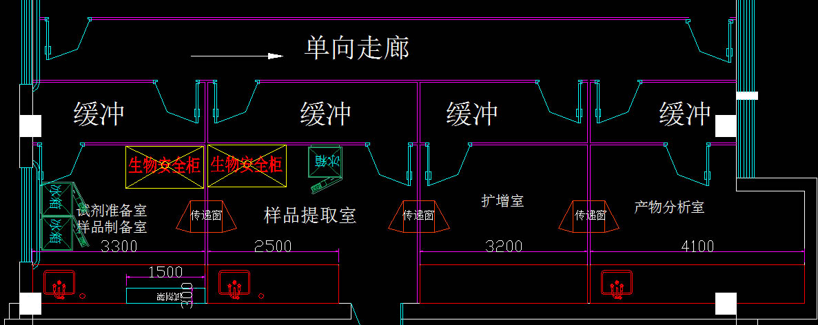 PCR实验室平面布局图